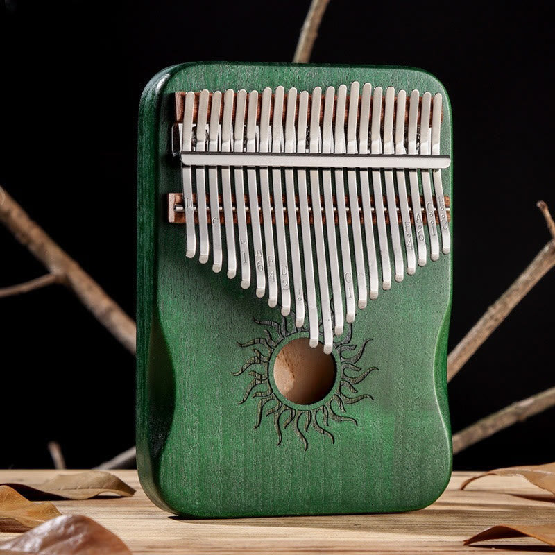 Foviel Kalimba 17/21 Tasten Daumen Klavier Sonnenmuster Maple Wood Anfänger Tragbares Finger Klavier