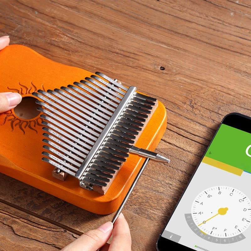 Foviel Kalimba 17/21 Tasten Daumen Klavier Sonnenmuster Maple Wood Anfänger Tragbares Finger Klavier