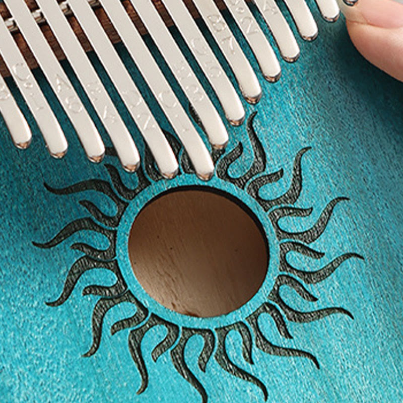 Foviel Kalimba 17/21 Tasten Daumen Klavier Sonnenmuster Maple Wood Anfänger Tragbares Finger Klavier