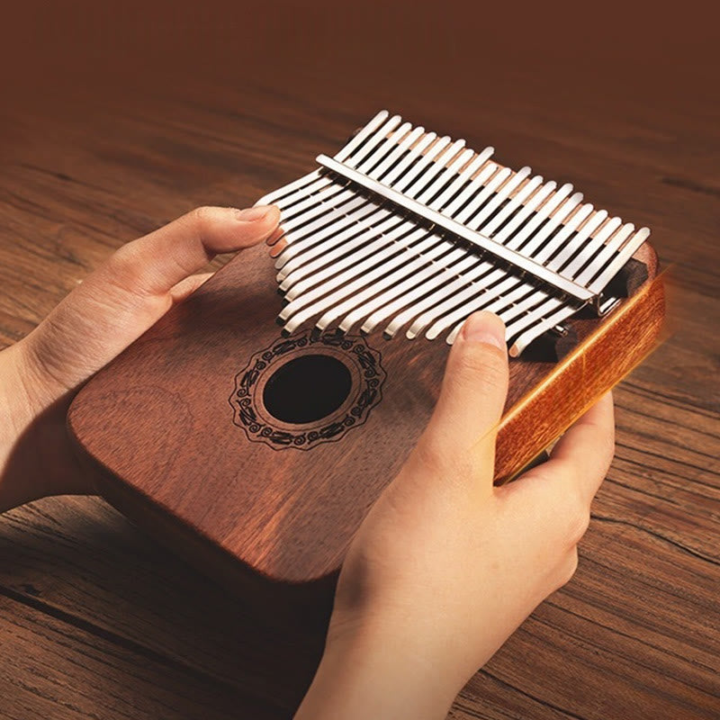 Foviel 21 Keys Kalimba Thumb Piano Yellow Sandalwood Portable Finger Piano