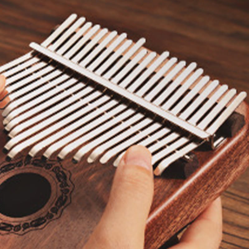 Foviel 21 Keys Kalimba Thumb Piano Yellow Sandalwood Portable Finger Piano