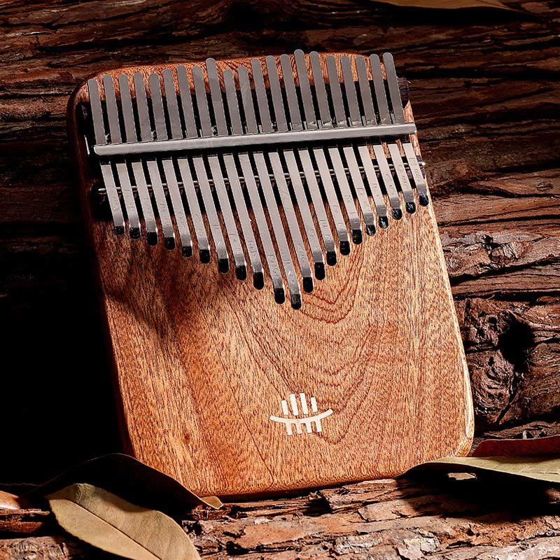 Foviel 21 Keys Kalimba Thumb Piano Yellow Sandalwood Retro Portable Finger Piano