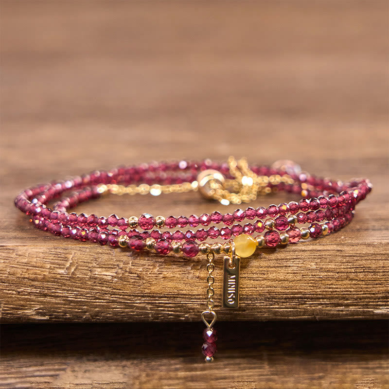 FREE Today: Protection and Purification Small Natural Garnet Triple Wrap Bracelet - image 1