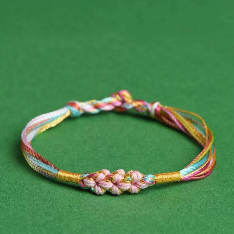 Foviel Colorful Rope Peach Blossom Knot Zongzi Braided Bracelet