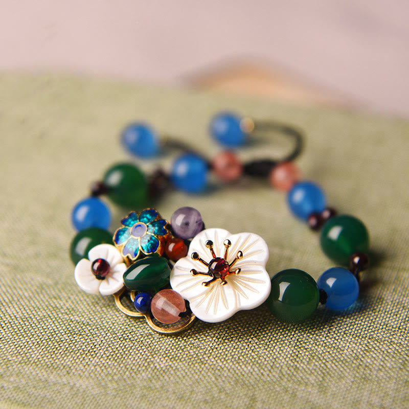 Foviel Agate Shell Flower Support Bracelet