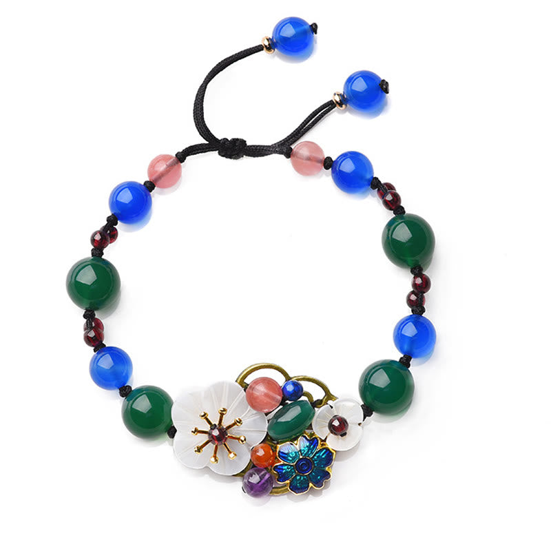 Foviel Agate Shell Flower Support Bracelet