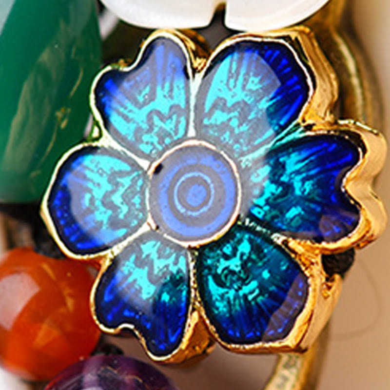 Foviel Agate Shell Flower Support Bracelet
