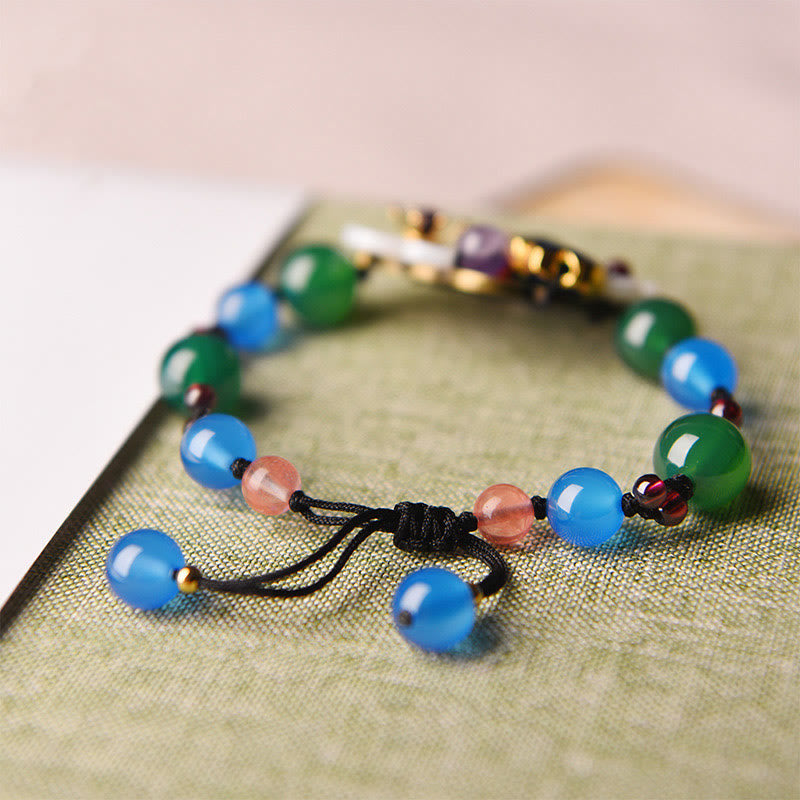 Foviel Agate Shell Flower Support Bracelet