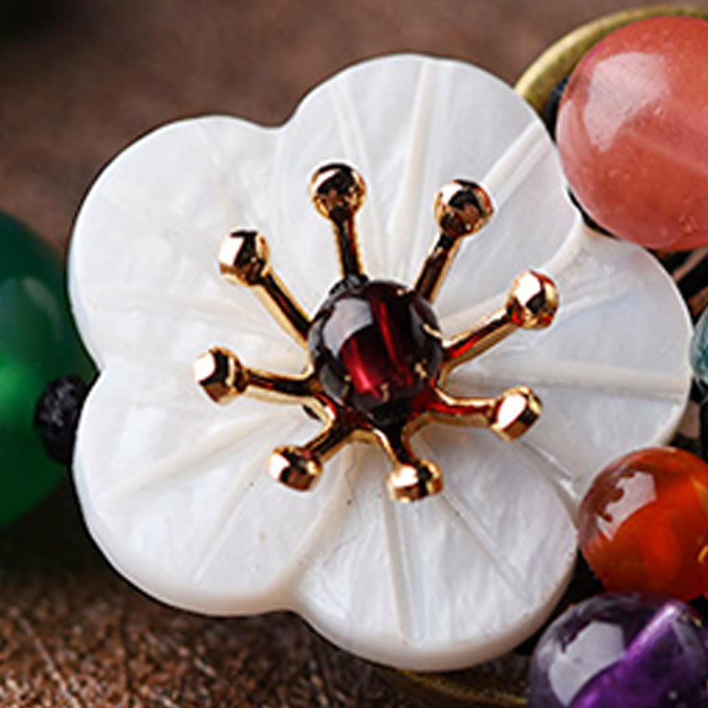 Foviel Agate Shell Flower Support Bracelet