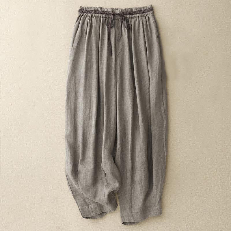 Buddha Stones Vintage Summer Casual Color Matching Drawstring Women's Harem Pants With Pockets - DarkGray - US8-10,UK/AU12-14,EU40-42 (2XL) - image 3