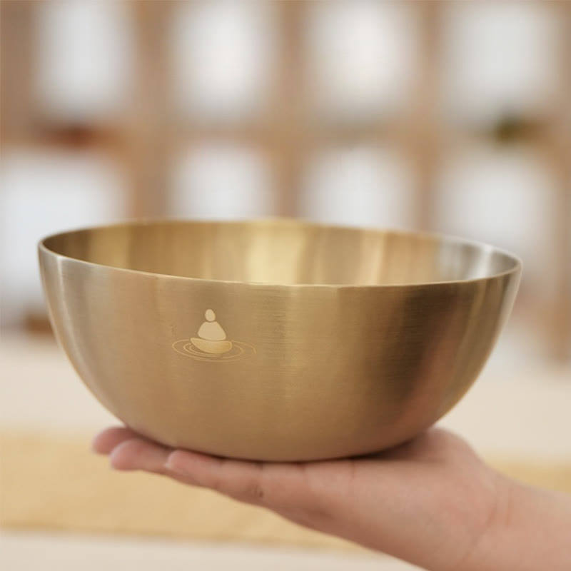 Foviel Handmade Nepal Golden Singing Bowl for Healing and Meditation Sound Bowl Set