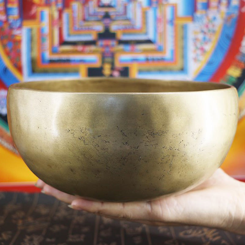 Foviel Handgefertigte Nepal Golden Singing Bowl Einfaches Design für spirituell und Meditation Klangschale Set