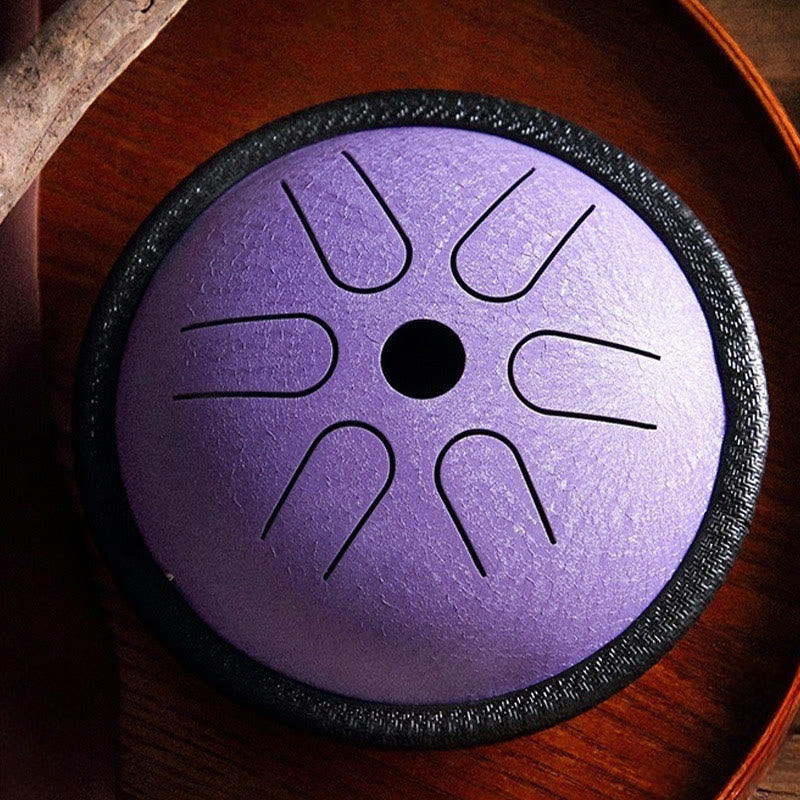 Foviel Steel Tongue Drum Sound Healing Meditation Yoga Drum Kit 6 Note 5.5 Inch