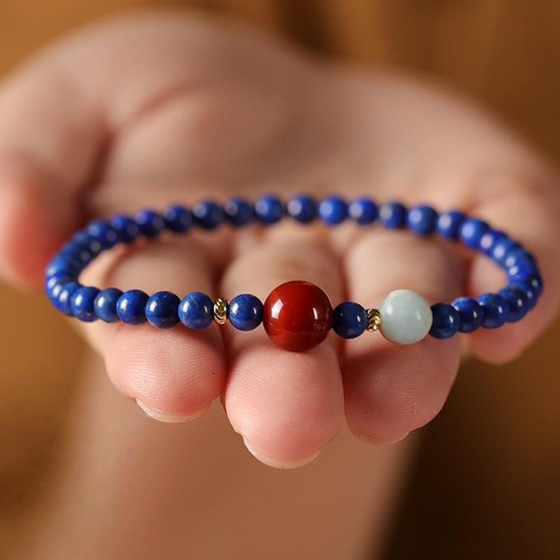 Buddha Stones Small Lazurite Agate Ultra-thin Beads Positive Bracelet - image 10