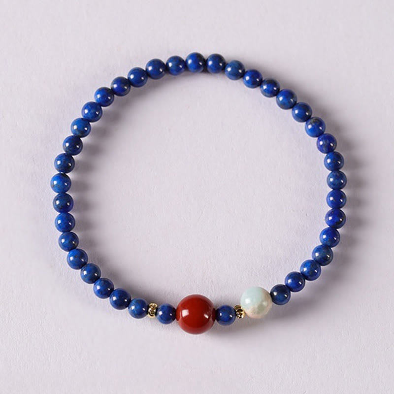 Buddha Stones Small Lazurite Agate Ultra-thin Beads Positive Bracelet - image 11