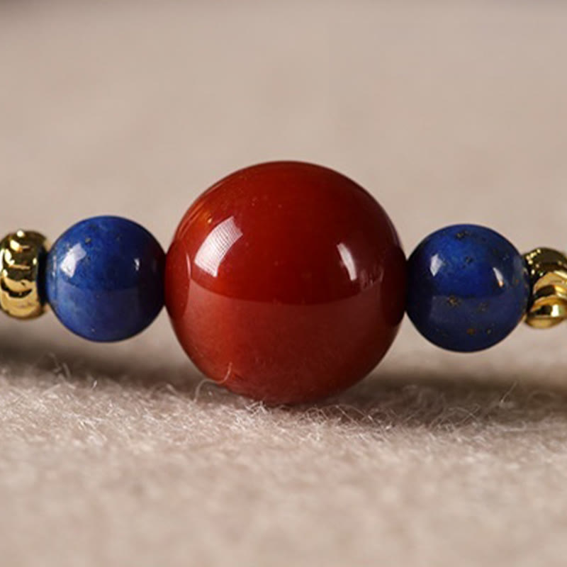 Buddha Stones Small Lazurite Agate Ultra-thin Beads Positive Bracelet - image 12