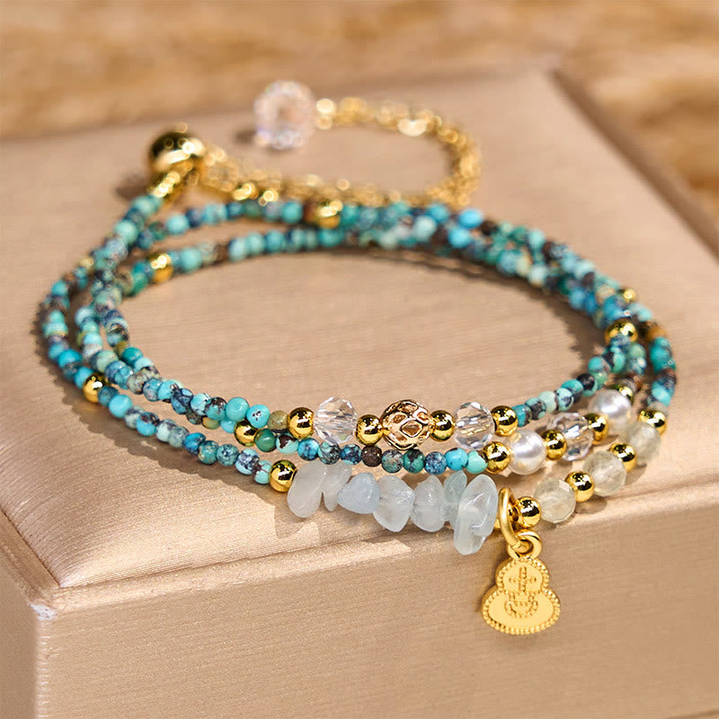Foviel Turquoise Beaded Strength Triple Wrap Bracelet