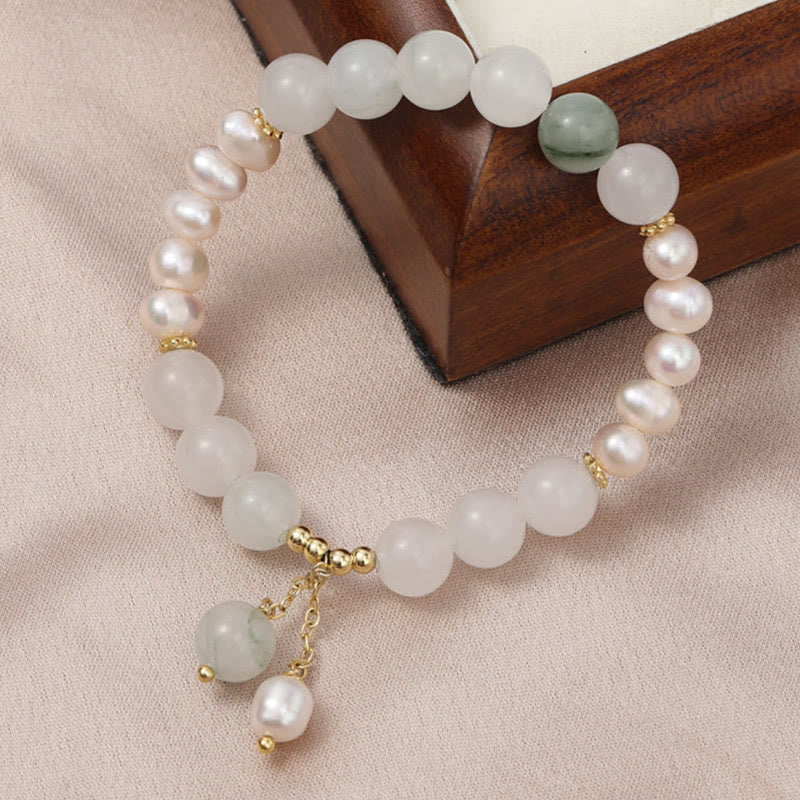 Foviel Tianshan Jade Pearl Abundance Bracelet