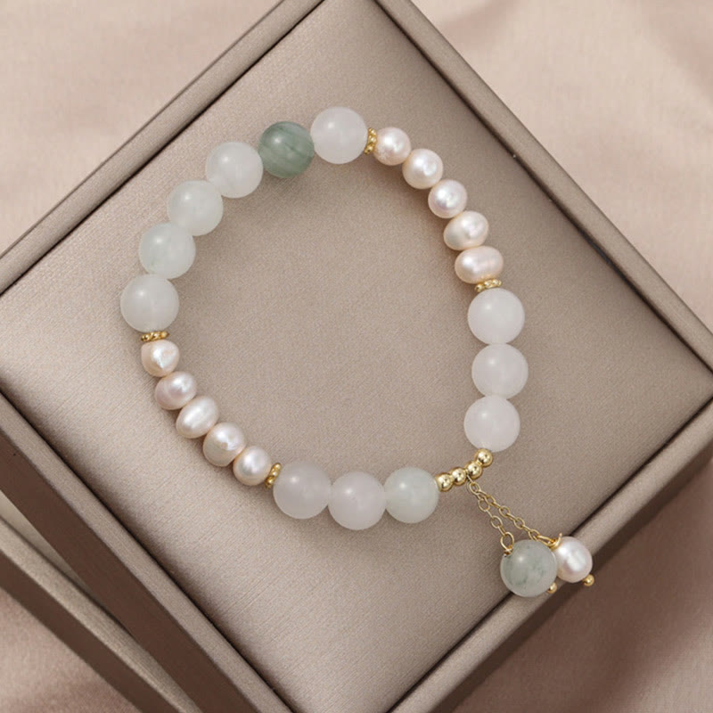 Foviel Tianshan Jade Pearl Abundance Bracelet