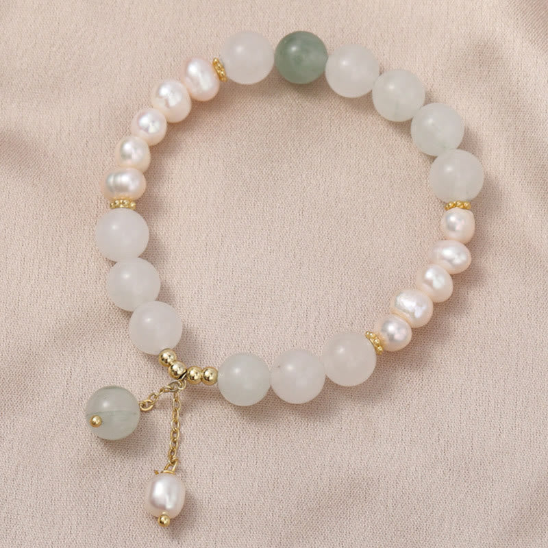 Foviel Tianshan Jade Pearl Abundance Bracelet