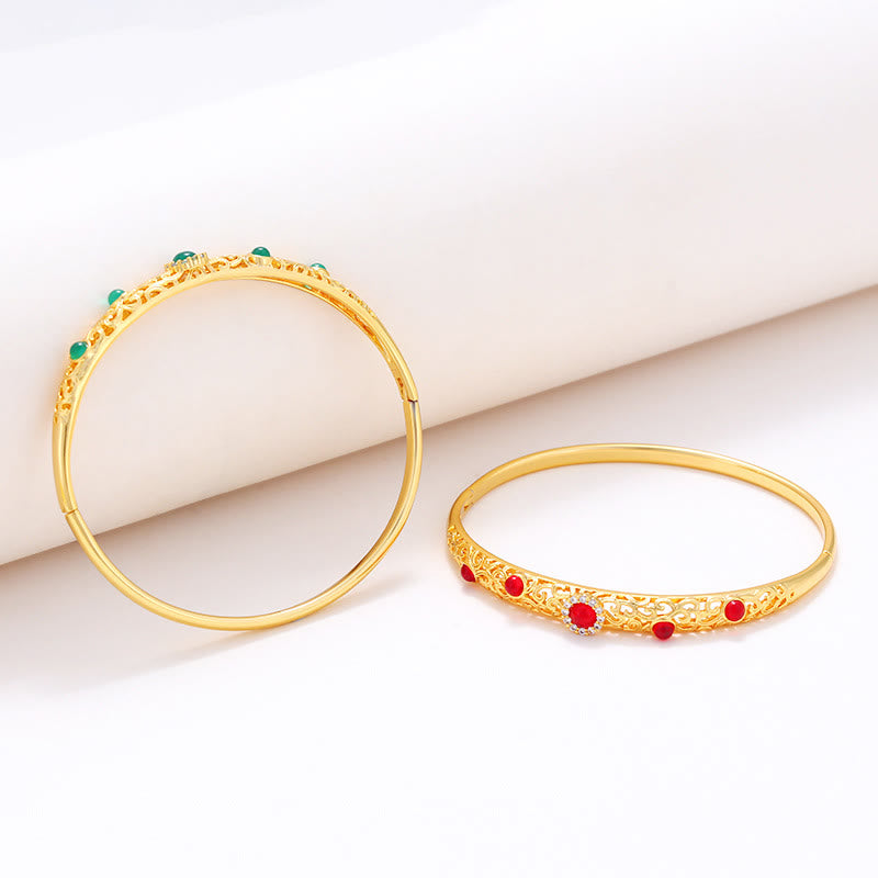 Bracelet jonc Foviel Vine Design en alliage et zircone porte-bonheur