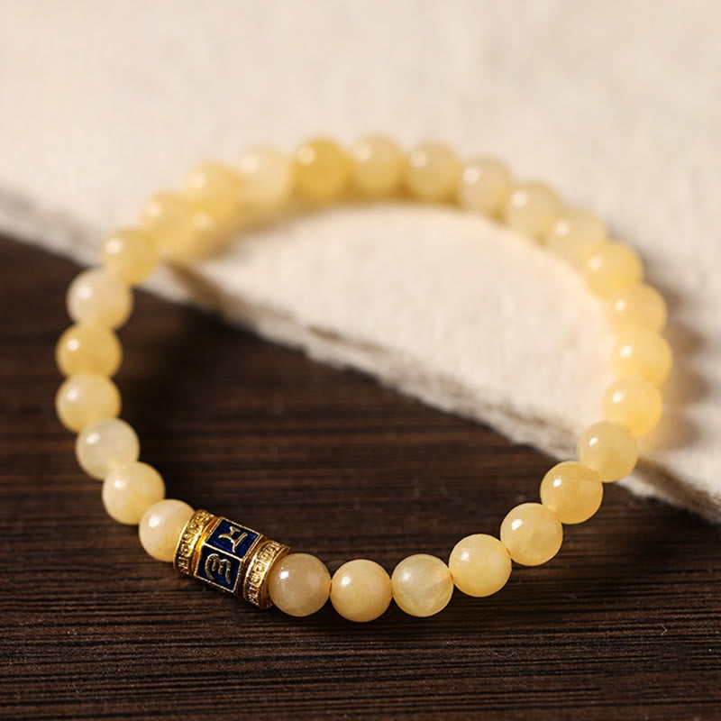 Foviel Topaz Beads Om Mani Padme Hum Fortune Bracelet