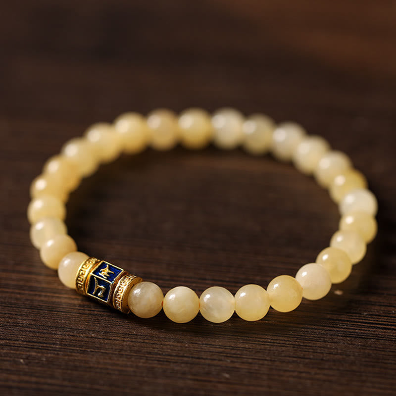 Foviel Topaz Beads Om Mani Padme Hum Fortune Bracelet