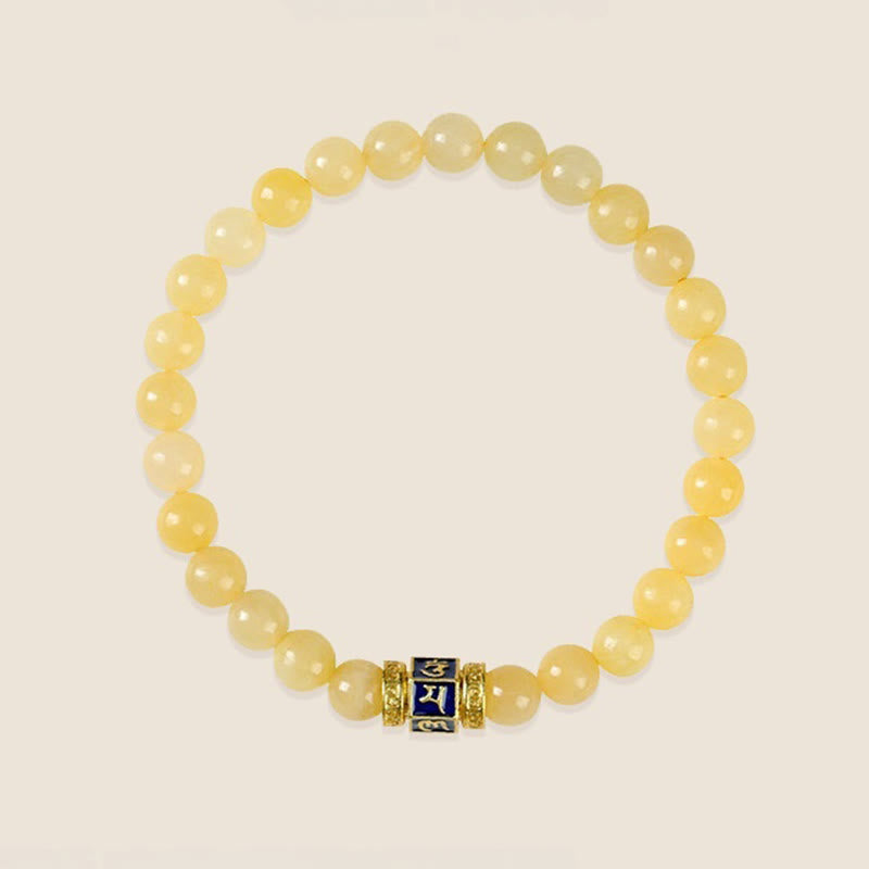 Foviel Topaz Perlen Om Mani Padme Hum Fortune Armband
