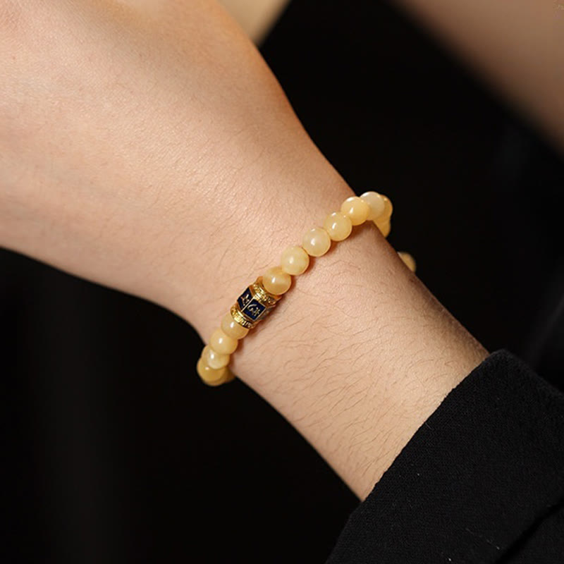 Foviel Topaz Beads Om Mani Padme Hum Fortune Bracelet