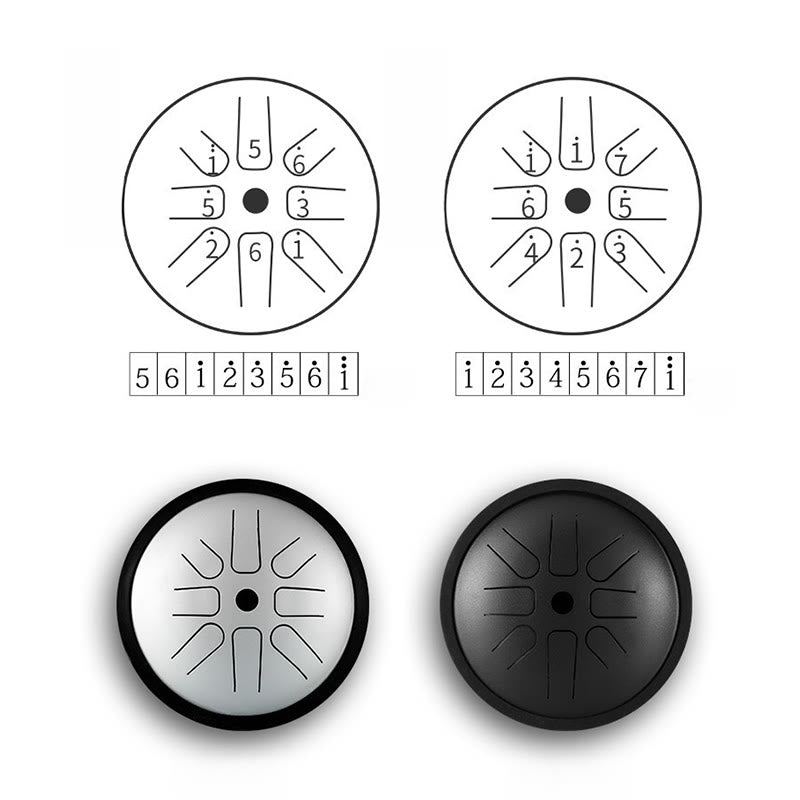 Foviel Steel Tongue Drum Sound Healing Yoga Meditation Drum Kit 8 Note 6 Inch Percussion Instrument