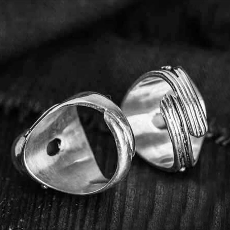 Foviel 925 Sterling Silver Handmade Natural Moonstone Healing Adjustable Ring
