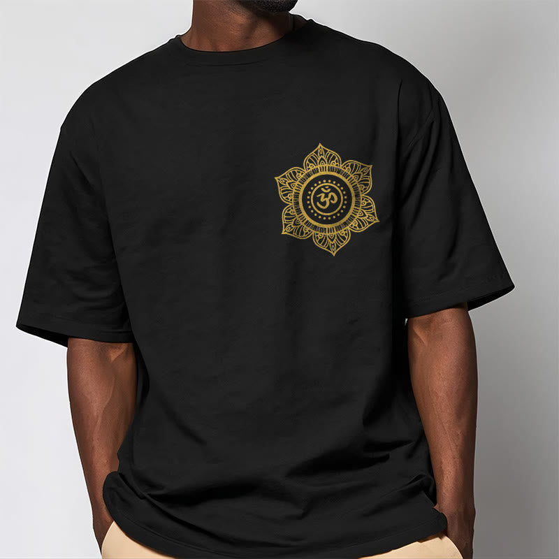 T-shirt à motif Mandala doré OM Foviel