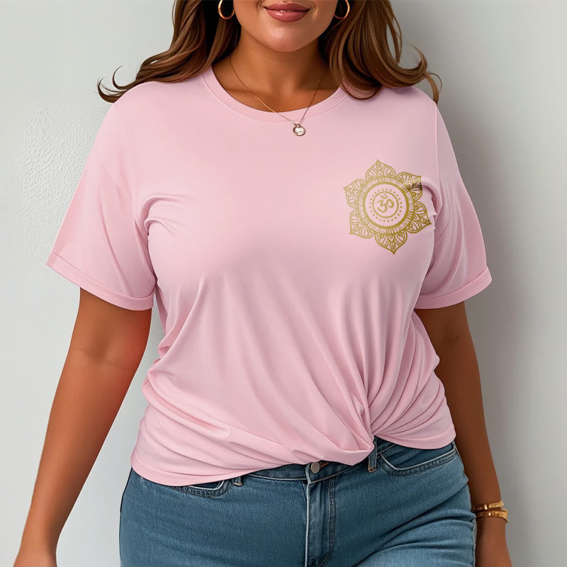 T-shirt à motif Mandala doré OM Foviel