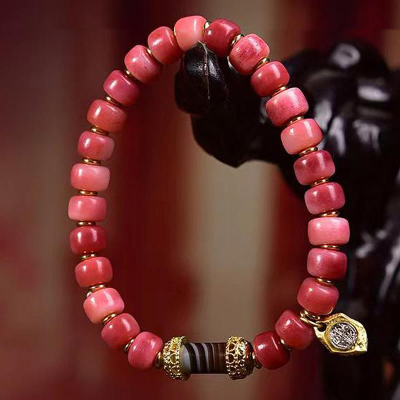 Foviel Tibetan Camel Bone Red Agate Luck Bracelet