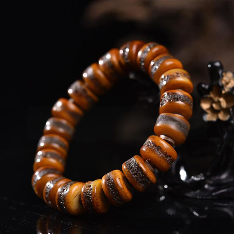 Foviel Vintage Tibetische Knochen Perlen Skull Balance Armband