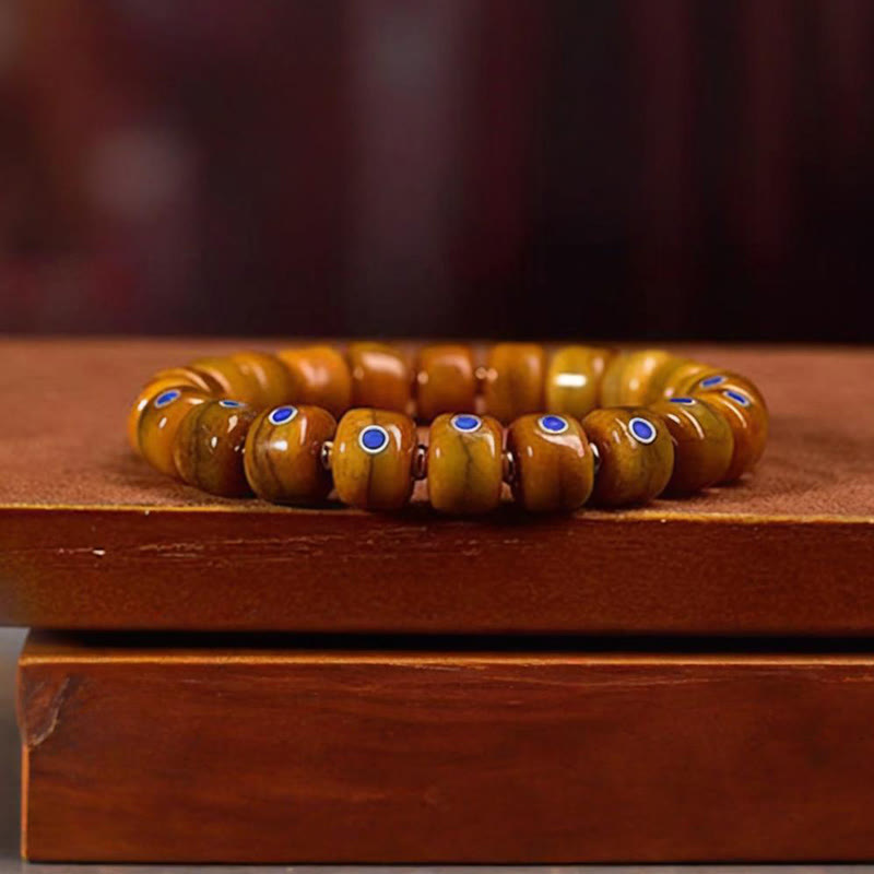 Foviel Vintage Tibetan Bone Beads Braided Rope Positive Balance Bracelet