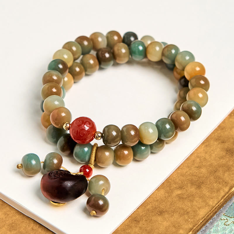 Foviel Colorful Bodhi Seed Harmony Double Wrap Bracelet