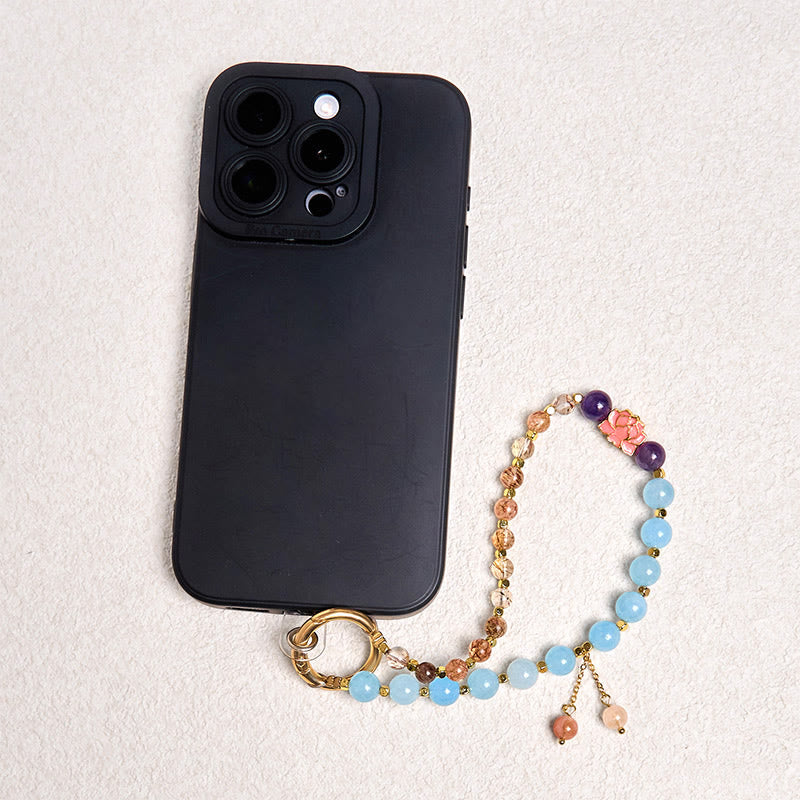 Porte-clés de protection et décoration de téléphone en cristal naturel Super Seven Foviel