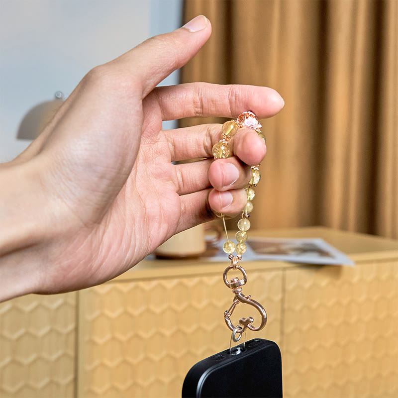 Foviel Golden Verstümmeltes Quarz Reichtum Schlüsselanhänger hängen Dekoration