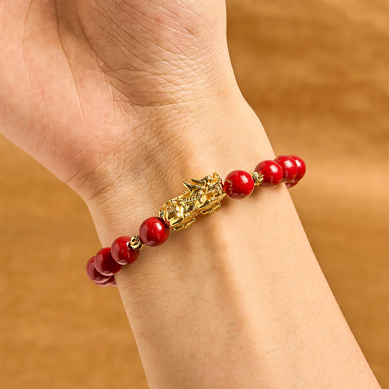 Foviel Cinnabar PiXiu Calm Blessing Bracelet