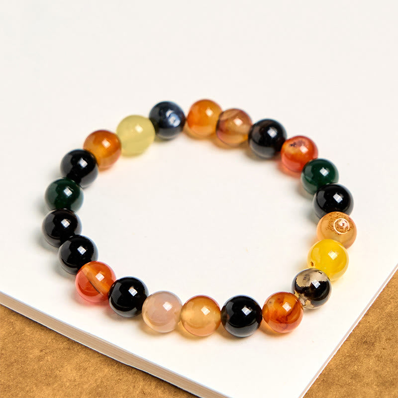 Foviel Natural Colorful Chalcedony Agate Harmony Bracelet