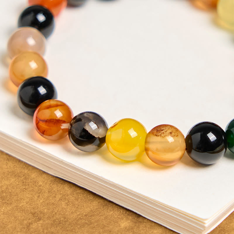 Foviel Natural Colorful Chalcedony Agate Harmony Bracelet
