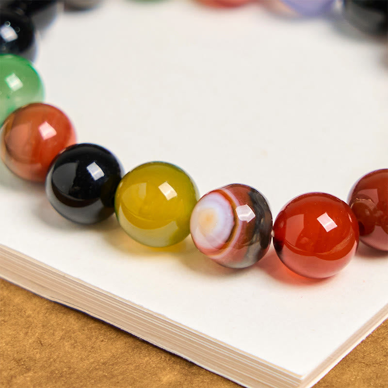 Foviel Natural Colorful Chalcedony Agate Harmony Bracelet