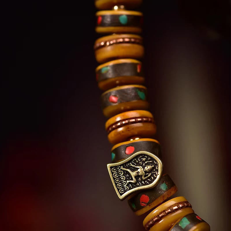 Foviel Tibetan Camel Bone Dice Tassel Protection Bracelet