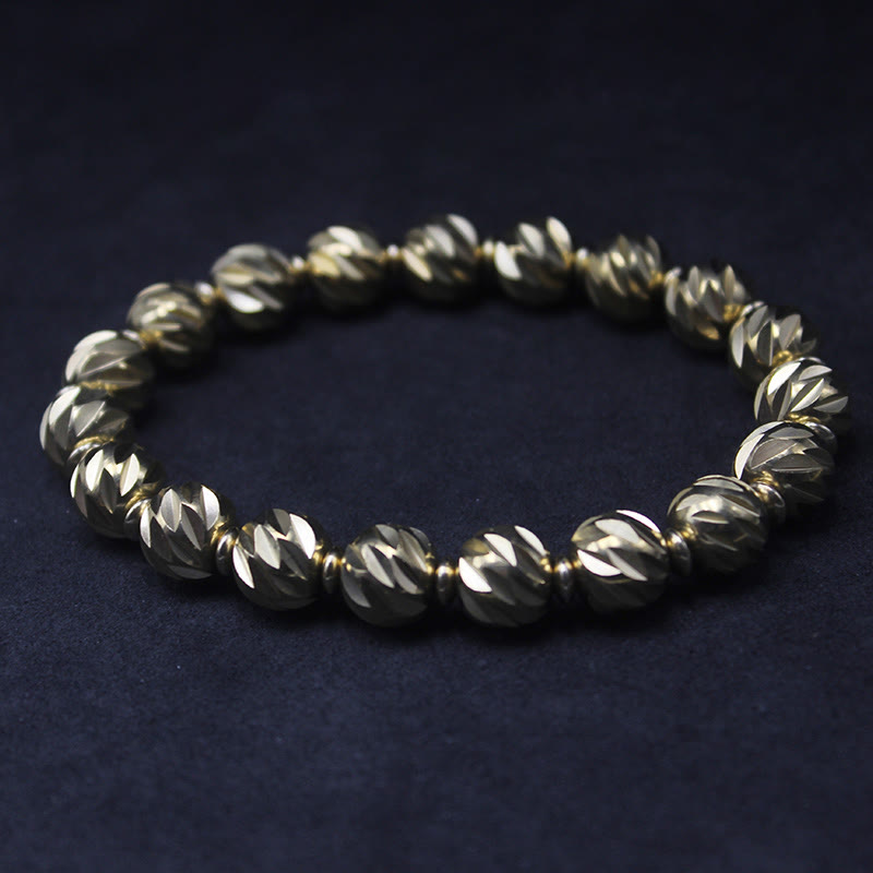 Bracelet Foviel Vintage en cuivre et laiton à motif de sculpture sur couteau vieilli, symbole de richesse