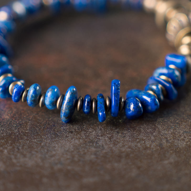 Buddha Stones Vintage Irregular Shape Design Lazurite Positive Bracelet - image 7
