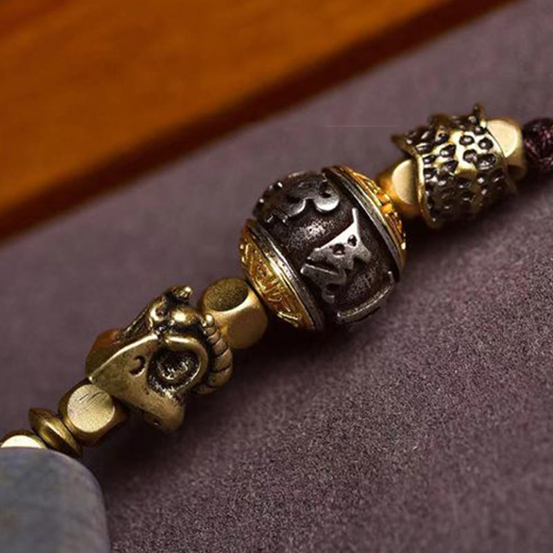 Foviel Tibet Dzi Bead Om Mani Padme Hum Protection Necklace Pendant