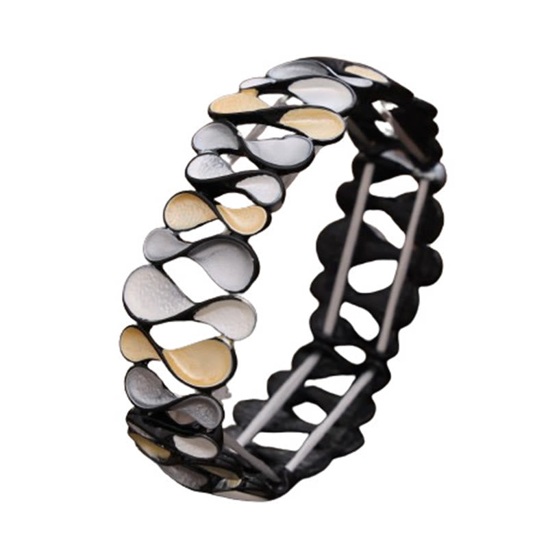 Foviel Colorful Geometric Hollow 8-shaped Alloy Healing Elastic Bracelet Bangle