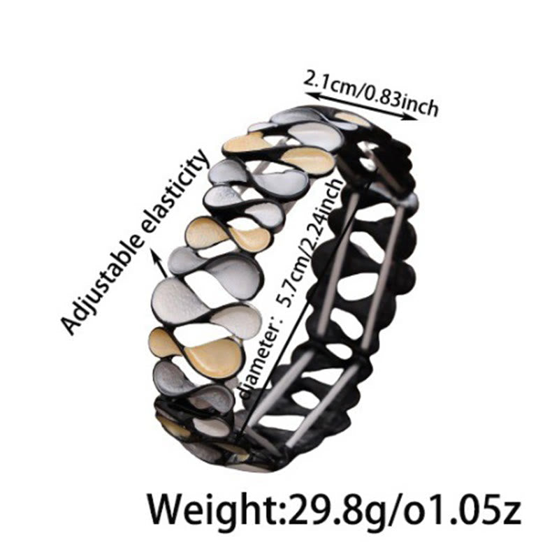 Foviel Colorful Geometric Hollow 8-shaped Alloy Healing Elastic Bracelet Bangle