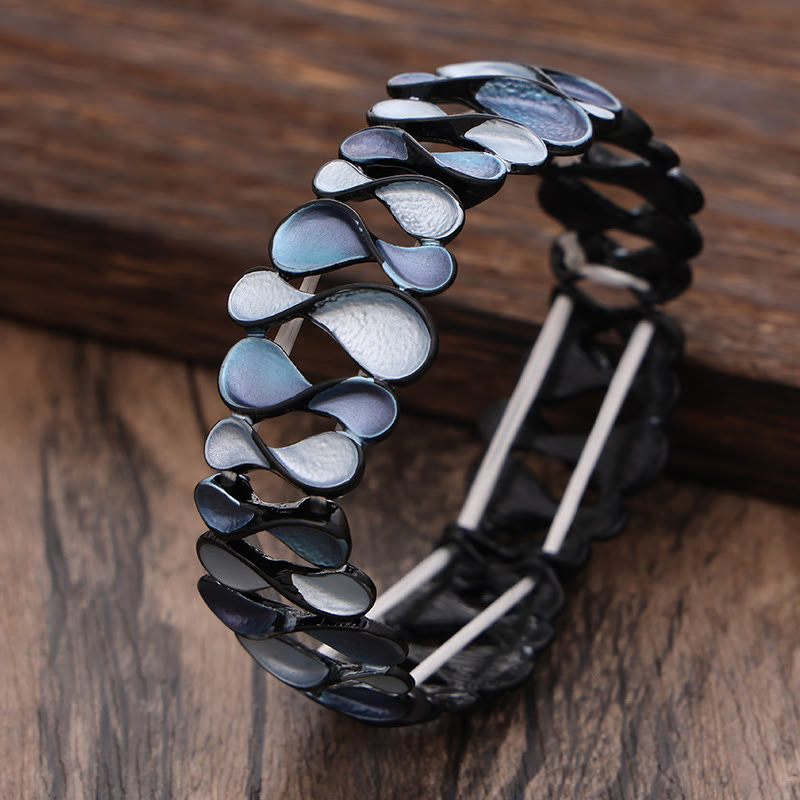 Foviel Colorful Geometric Hollow 8-shaped Alloy Healing Elastic Bracelet Bangle